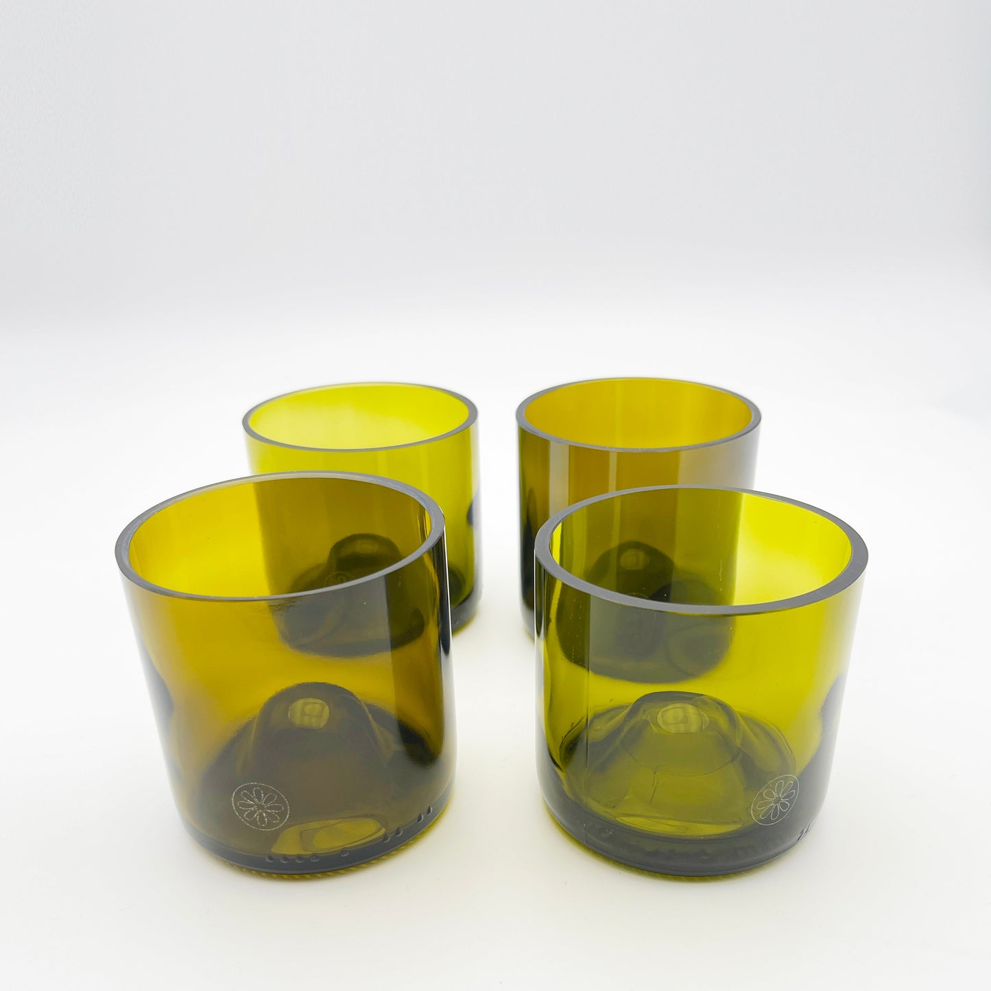 Verres Iris (x4) marron & olive