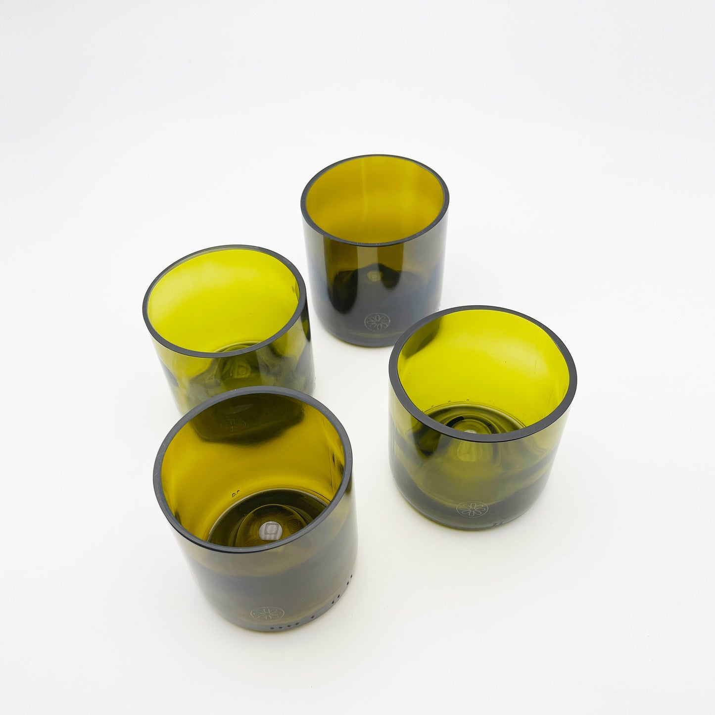 Verres Iris (x4) marron & olive